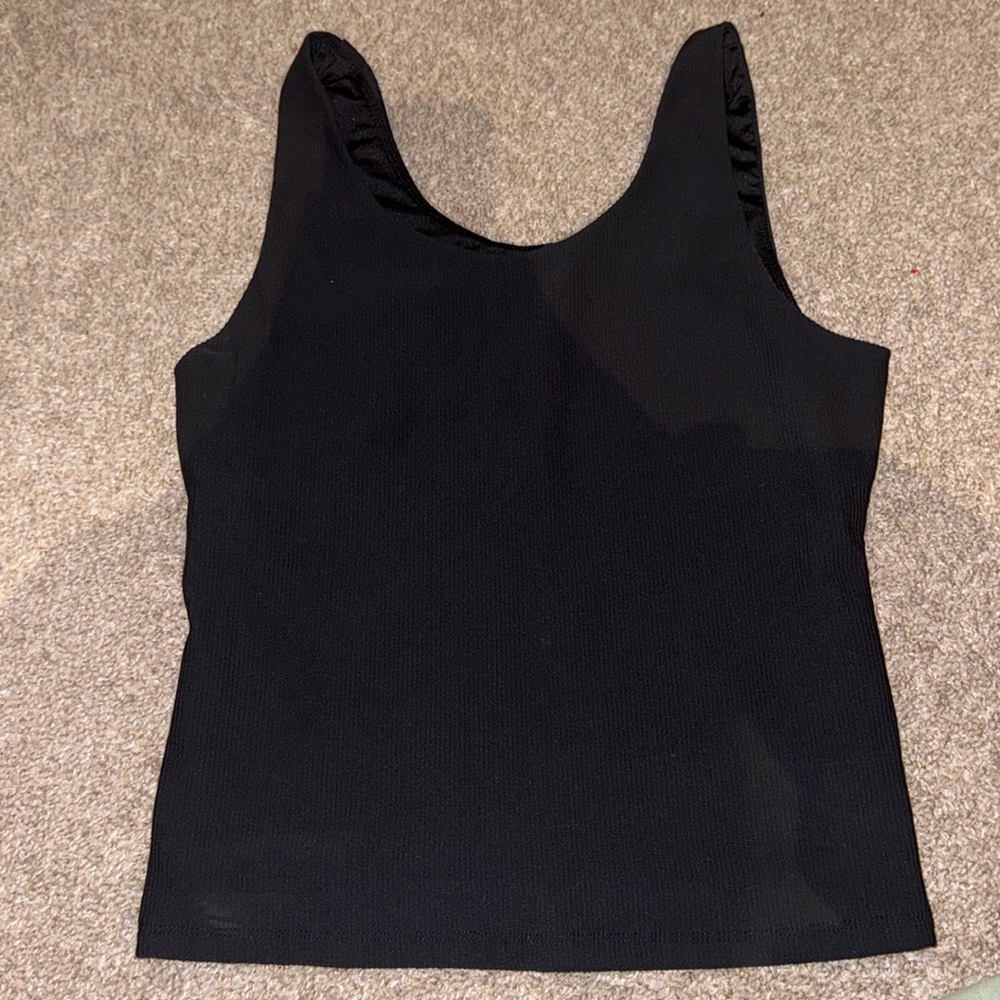 black ribbed tank